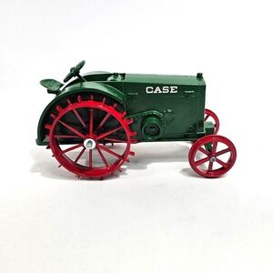 Vintage Case Toy Tractor Metal Collectible With Red Spoked Wheels & Green Body F